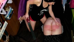 Parker's 1st Rubber Strap Spanking x2