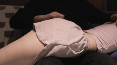 Spank my lady and finger her to climax